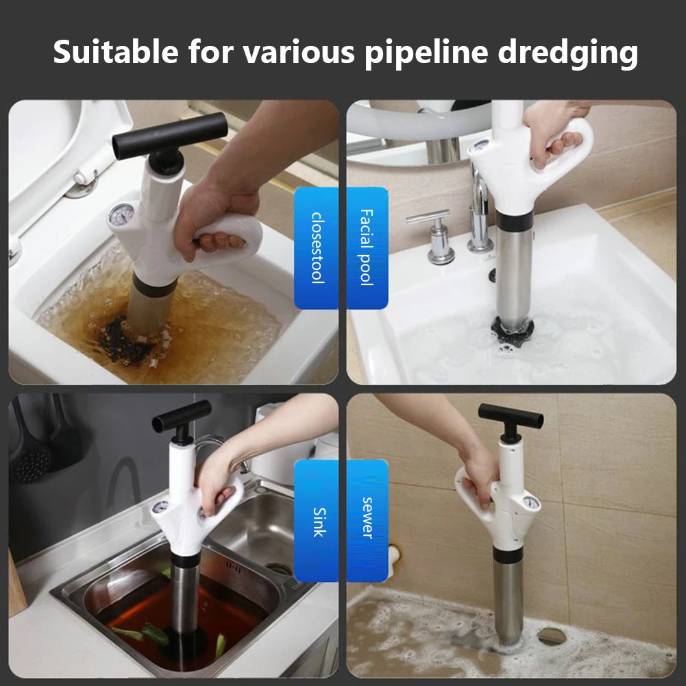 Toilet Air Drain Blaster Pipe Plunger Unblocker High Pressure