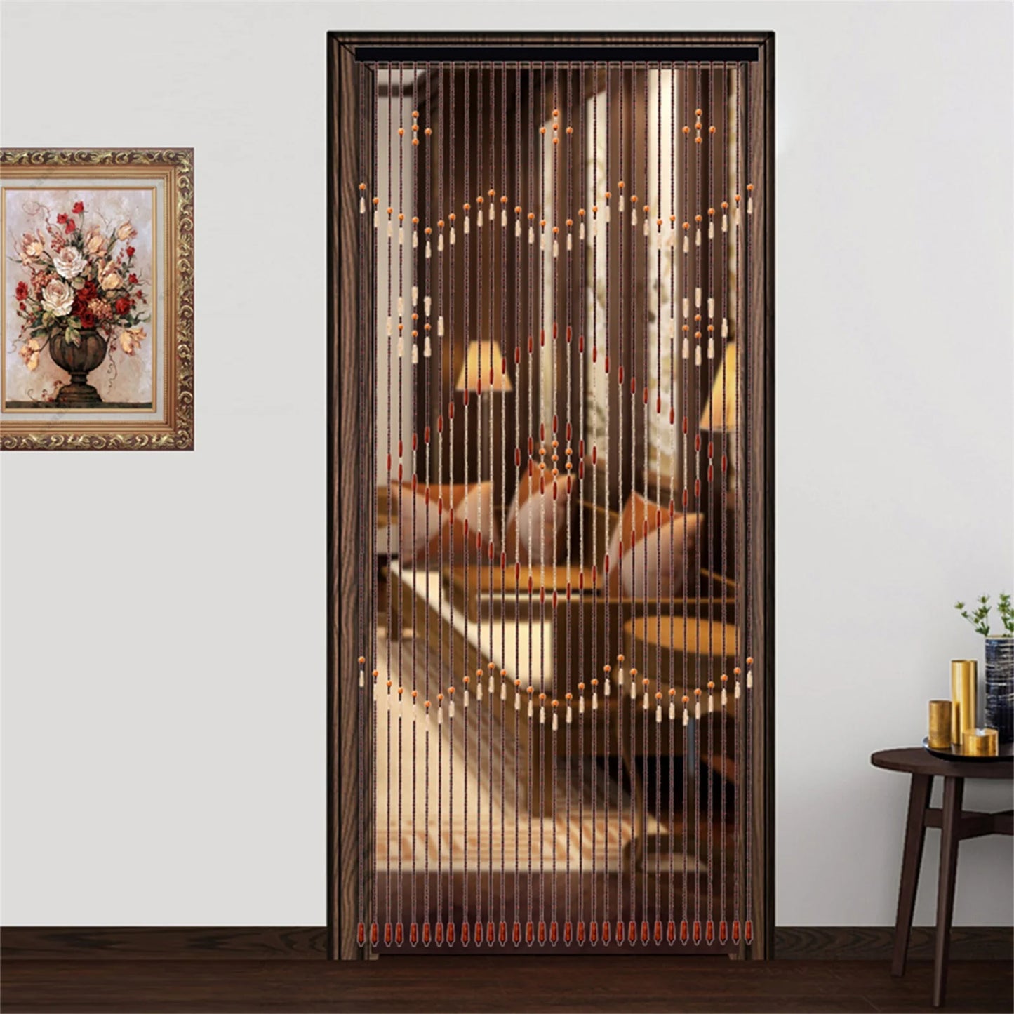 Bamboo Bead Curtain Doorway String Porch Curtain