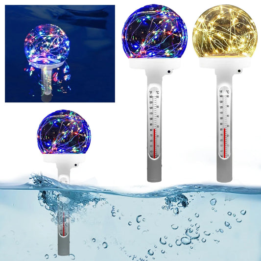 Floating Pool Thermometer Colorful/Warm Light Celestial Lights