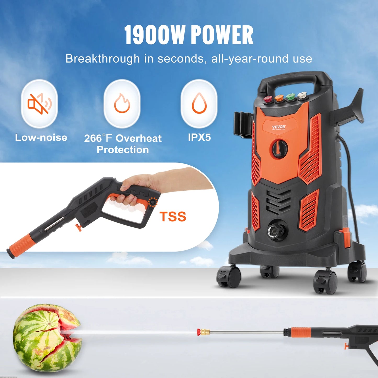 Electric Pressure Washer Power Washer Quick Connect Nozzles Foam Cannon