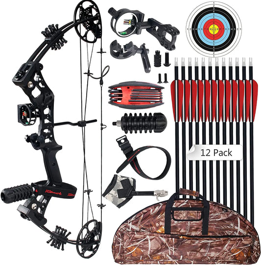 15-45lbs Compound Bow 18.25"-29" Archery Equipment Speed 290fps Right Hand