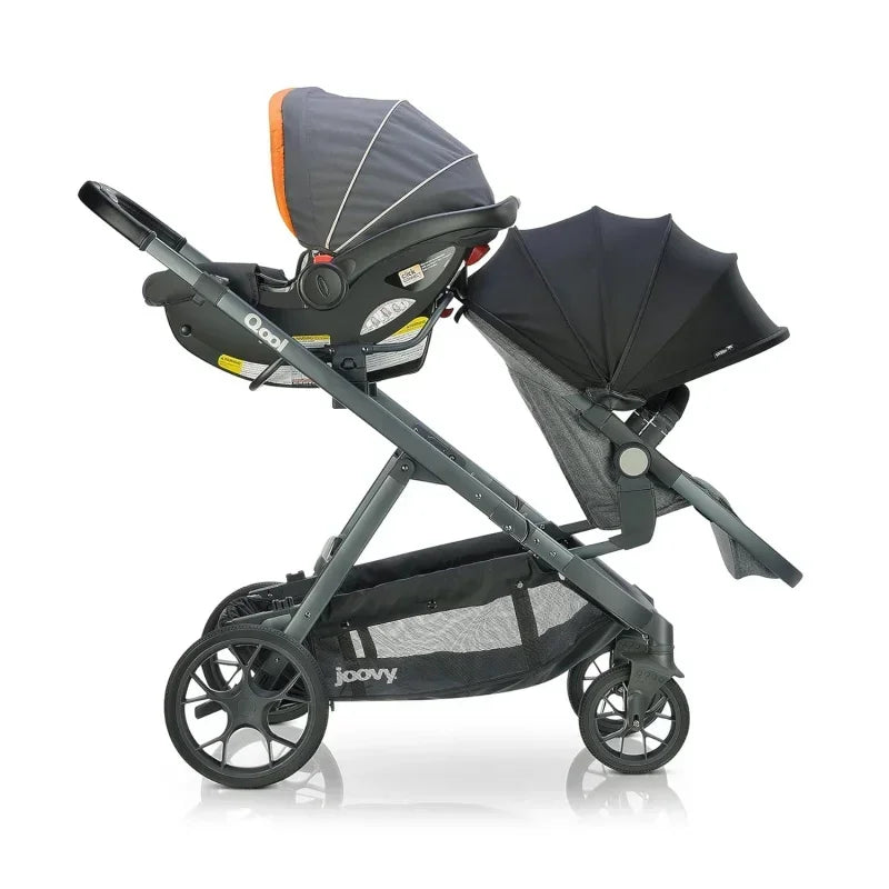 Qool stroller, customizable stroller, single, double, triple, gray melange