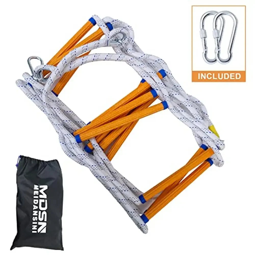 Fire Escape Ladder 32FT Flame Resistant Safety Rope with Hooks