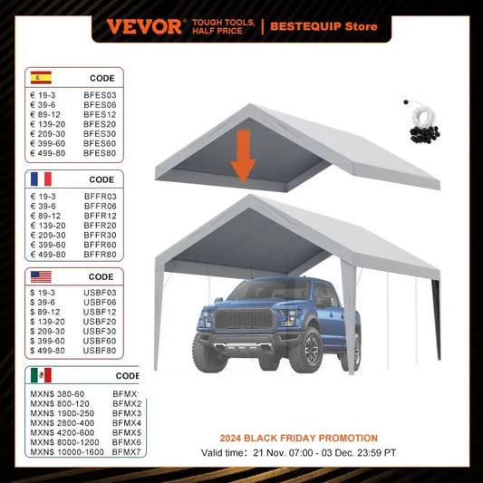 Replacement Canopy Cover Tarp Heavy-Duty Waterproof & UV Protected （Frame Not Include）