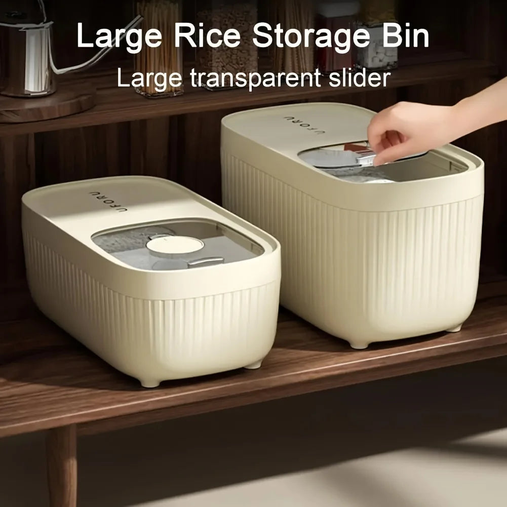 1pc Rice Container Sliding Lid Large Airtight Flour Bean Cereal Grain Food Storage Box