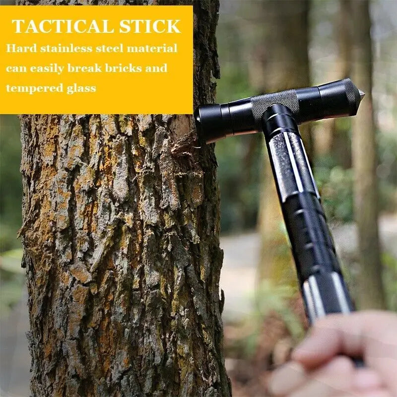 Trekking Poles Outdoor Multi Tool Kit Walking Cane Hiking Stick Survival Self Defense