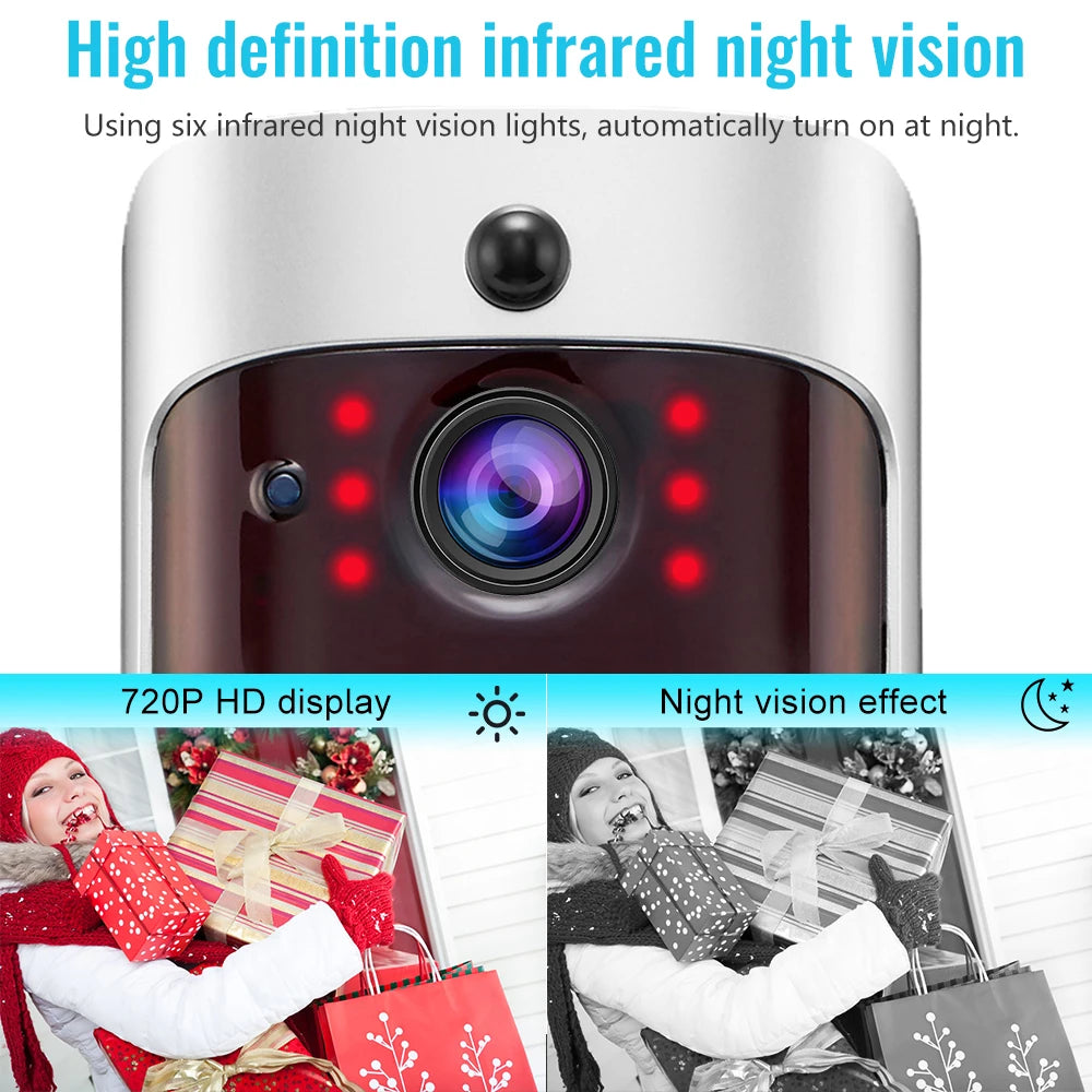 WiFi Video Doorbell Waterproof Phone Ring Intercom Night Vision Infrared