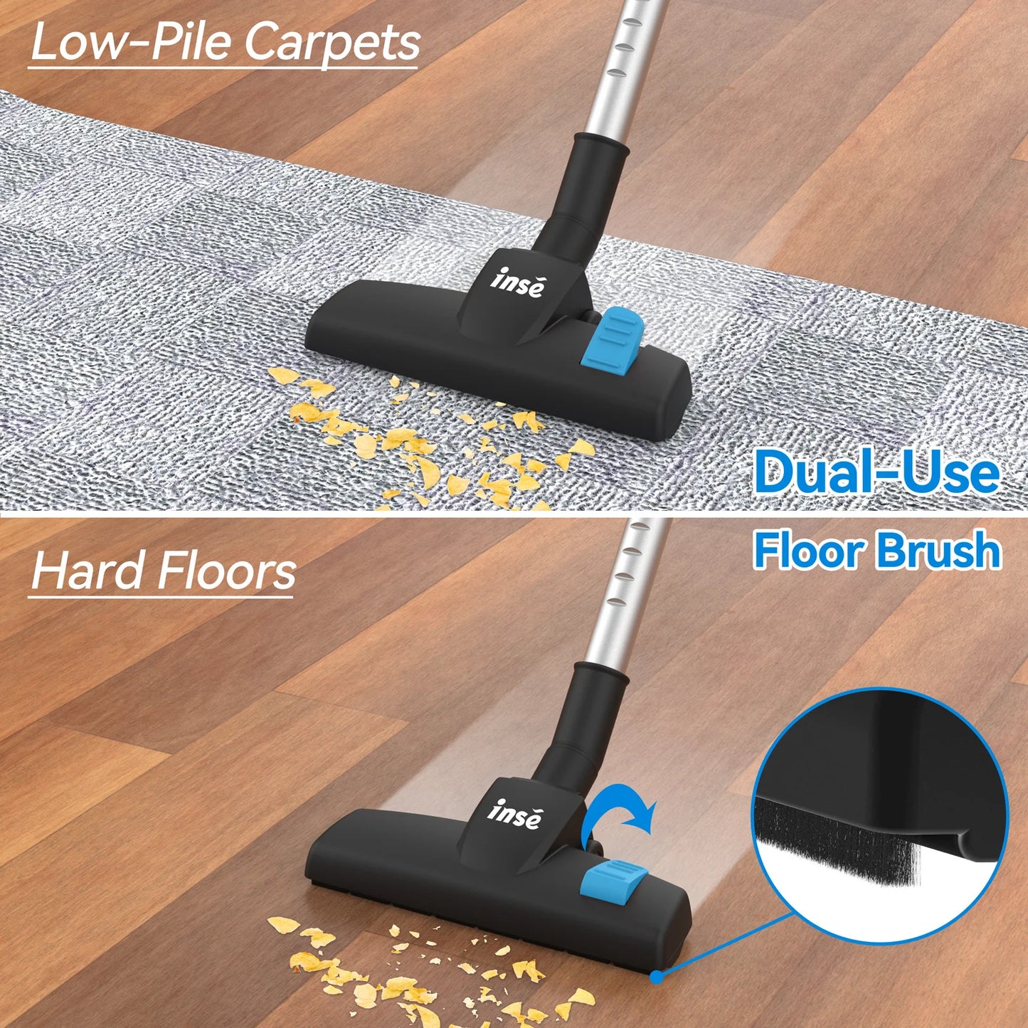 18Kpa Powerful Suction 600W Motor Stick Handheld Vaccum Cleaner for Home Pet Hair Hard Floor