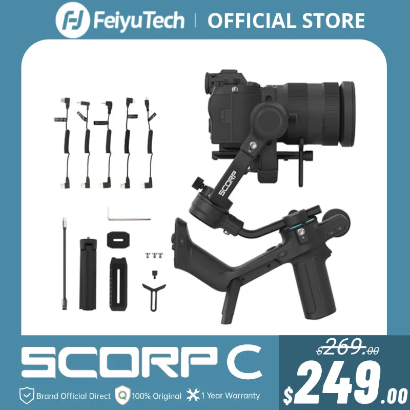 SCORP-C Handheld Gimbal 3-Axis Stabilizer Handle Grip for DSLR Camera Sony/Canon